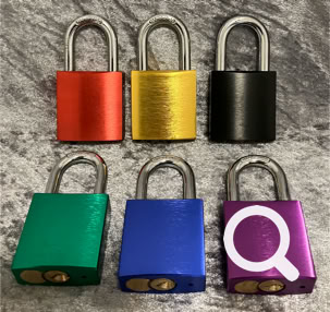 Liebesschlösser mit Gehäuse aus Aluminium in Sechs verschiedenen Farben